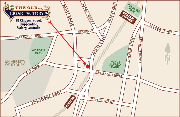 Enlarged location map of The Old Cigar Factory